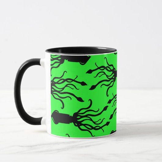 Mug Squid Art green Mok (Links)