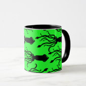 Mug Squid Art green Mok (Voorkant rechts)