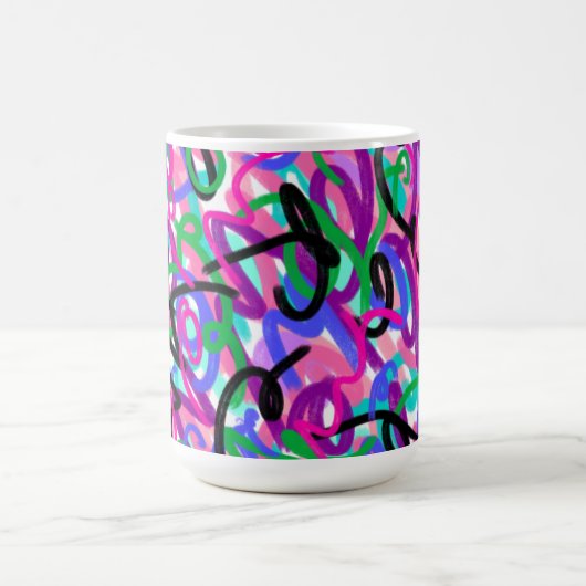 Mug Squiggles colorés Art Abstrait (Centre)