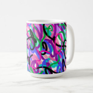 Mug Squiggles colorés Art Abstrait