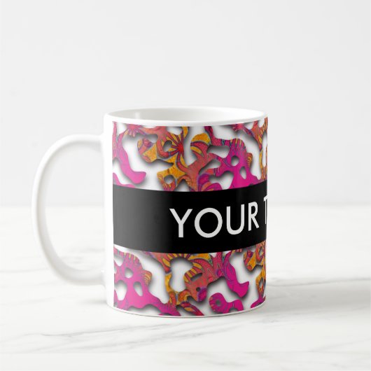 Mug Squiggly Loops seamless patent 14 + your backgr. (Gauche)