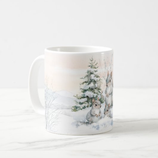 Mug Squirrels in winter forest  (Devant gauche)