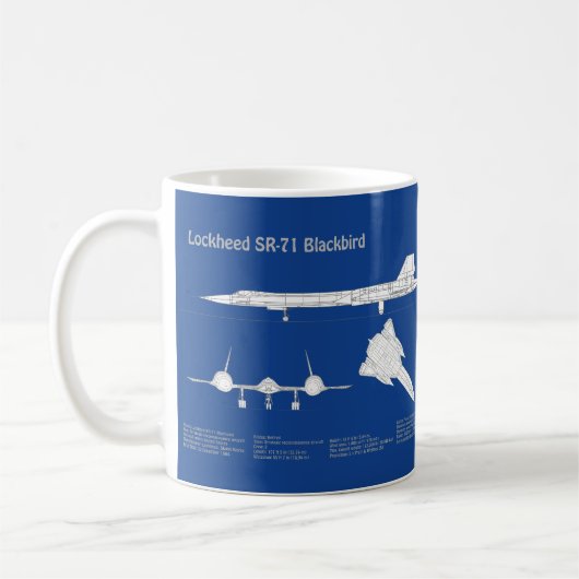 Mug SR-71 Blackbird - Plan directeur de l'avion ABD (Gauche)