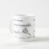 Mug SR-71 Blackbird - Plan directeur de l'avion BD (Devant gauche)