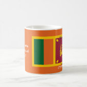 Mug SRI LANKA CARTE DRAPEAU Écriture Customisée ORANGE (Centre)