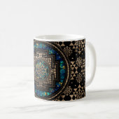 Mug Sri Yantra/marbre et or de Sri Chakra (Devant droit)