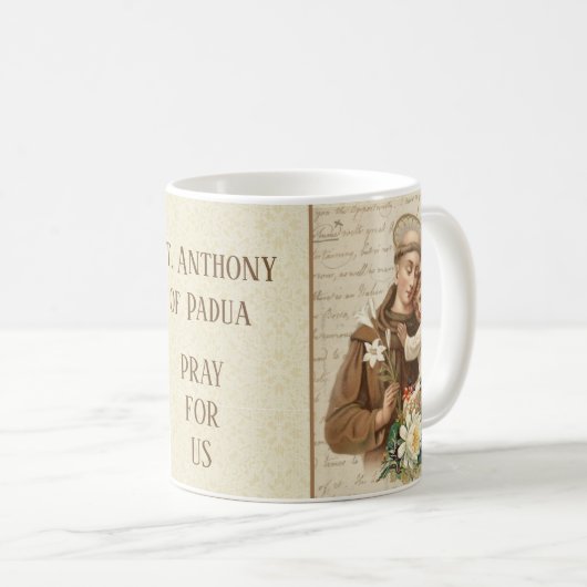 Mug St Anthony de bébé Jésus de Padoue (Devant droit)