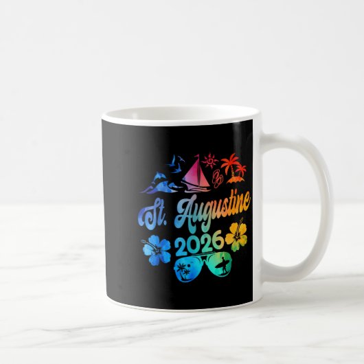 Mug St. Augustine Floride 2026 Vacances Tie Dye Été (Droite)