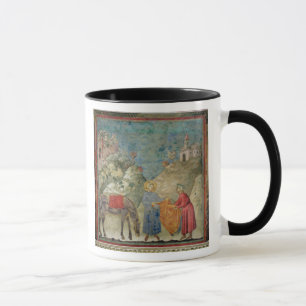 Mug St Francis donne son manteau à un étranger