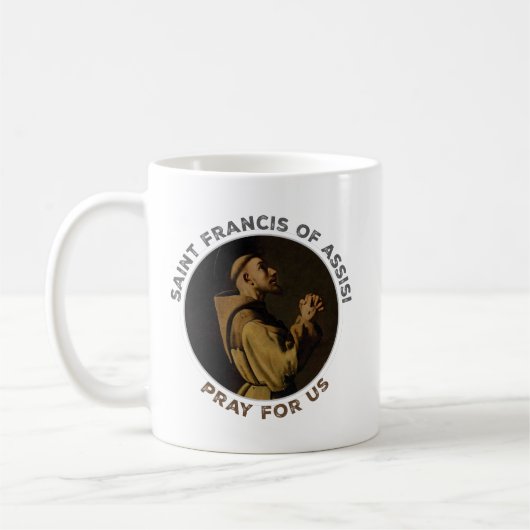 Mug St. Francis of Assisi Pray for Us (Gauche)