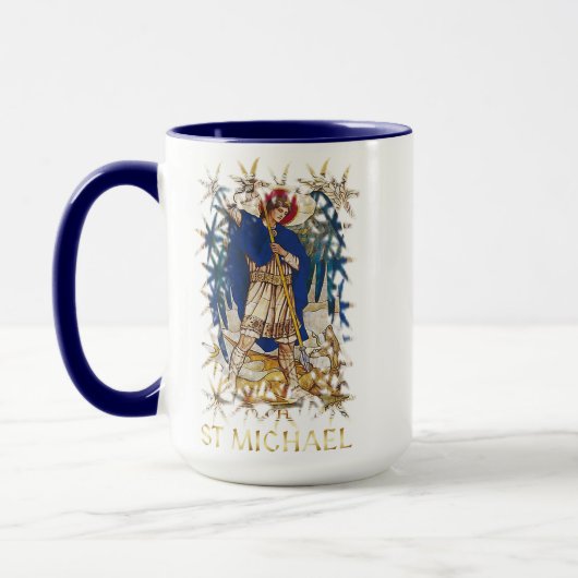Mug St Michael l'archange Angel Icon catholique (Gauche)