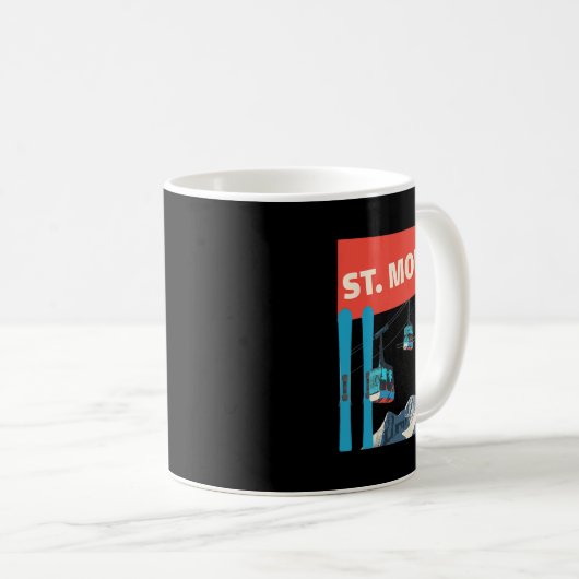 Mug St. Moritz Skiing - Retro St. Moritz Ski  (Devant droit)
