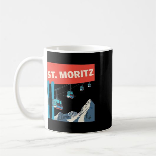 Mug St. Moritz Skiing - Retro St. Moritz Ski  (Gauche)