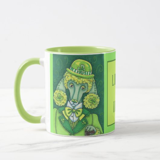 MUG ST. PADDY'S GREEN FRANÇAIS POODLE IRLANDAIS, CHIEN (Gauche)