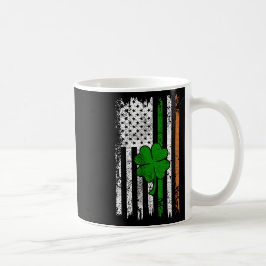 Mug St Patrick Day Drapeau irlandais américain Retro S (Droite)