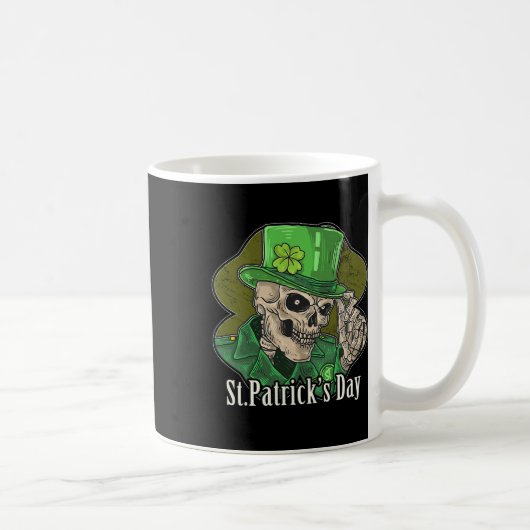 Mug St Patrick Day Skeleton Clover Fun Sarcastique (Droite)