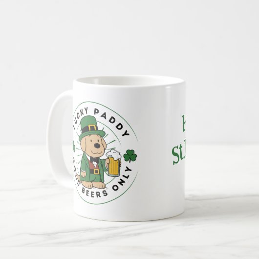 Mug St Patrick Days Labrador Leprechaun Lucky Paddy (Devant gauche)