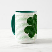 Mug St. Patrick Hymn Le poème Shamrock cerf's cri (Devant gauche)