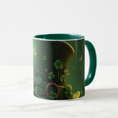 Mug St. Patrick’s Day Hat and Shamrock Design (Devant droit)