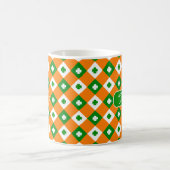 Mug St Patrick's Clover Green Orange Nom de la plaid (Centre)