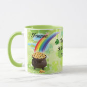 Mug St. Patrick's Day Ajouter le nom Leprechaun Coffee (Gauche)