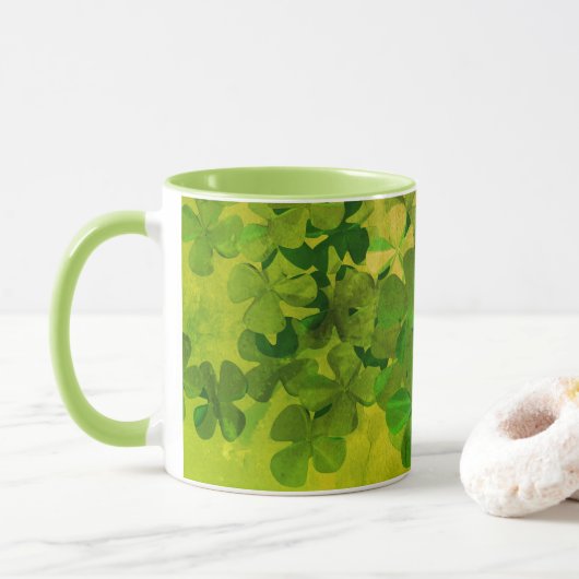 Mug St. Patrick's Day et Good Luck, trèfle à quatre (Avec donut)