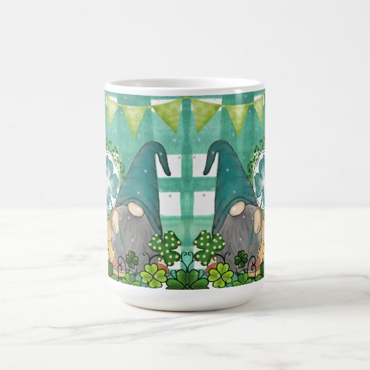 Mug St. Patrick's Day Gnome and Shamrock Design (Centre)
