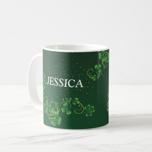 Mug St. Patrick's Day Green Vine Shamrock Irish Party (Devant gauche)