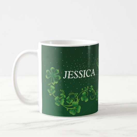 Mug St. Patrick's Day Green Vine Shamrock Irish Party (Gauche)