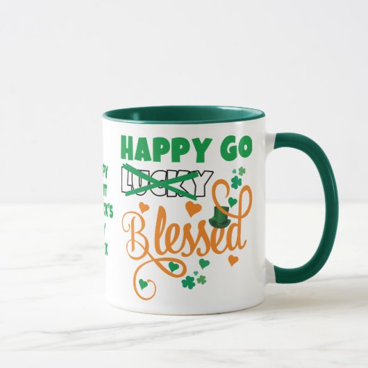 Mug St Patrick's Day HEUREUX GO Lucky BLESSED Christia (Droite)