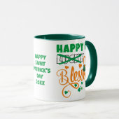 Mug St Patrick's Day HEUREUX GO Lucky BLESSED Christia (Devant droit)