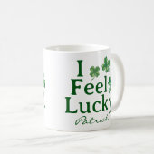 Mug St. Patrick's Day I Feel Lucky Green Shamrock Trio (Devant droit)