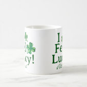 Mug St. Patrick's Day I Feel Lucky Green Shamrock Trio (Centre)