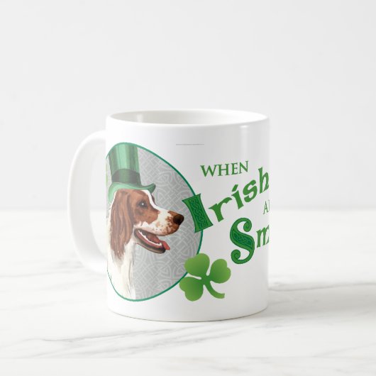 Mug St. Patrick's Day Irish Red & White Setter (Devant gauche)