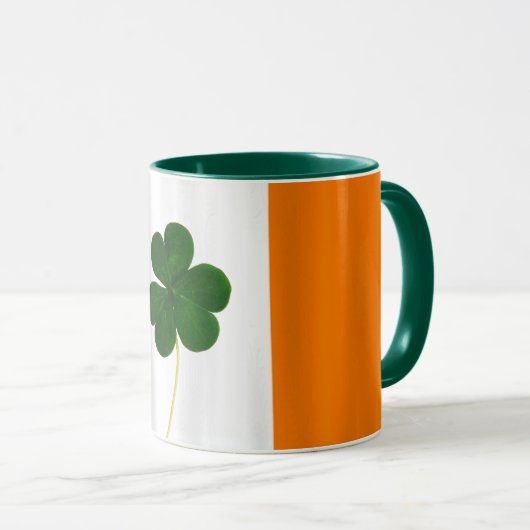 Mug St. Patrick's Day Irlandais Drapeau Shamrock Irlan (Devant droit)