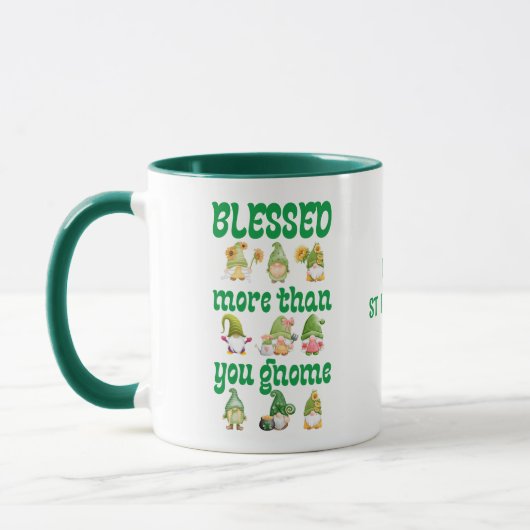 Mug St Patrick's Day Irlandais Gnomes (Gauche)
