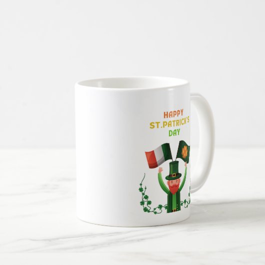 Mug St. Patricks Day Irlandais - Lucky Irish Shamrock (Devant droit)