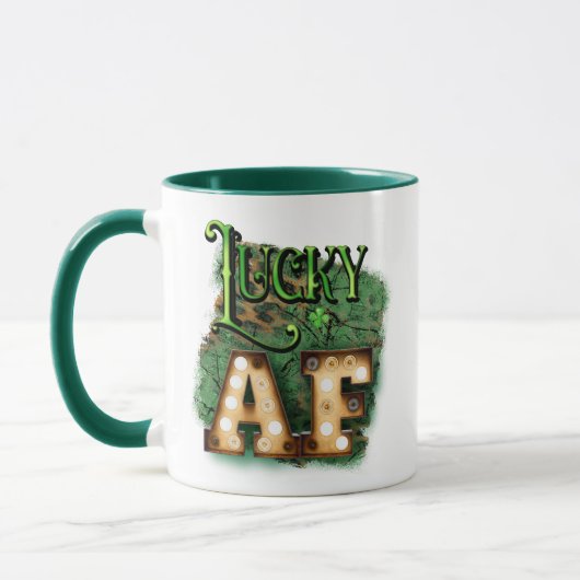 Mug St. Patrick's Day Lucky AF Irish Marquee Lights (Gauche)