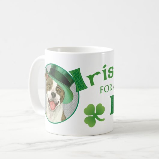 Mug St. Patrick's Day Pit Bull (Devant gauche)