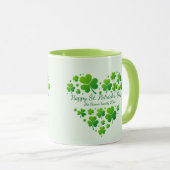 Mug St. Patrick's Day Shamrock Heart Family Keepsake (Devant droit)