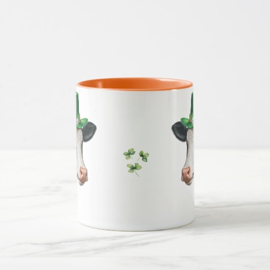 Mug St. Patrick's Day Vache noire et blanche (Centre)