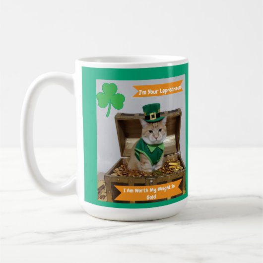 Mug St Patrick's Day with Cat Humor  (Gauche)