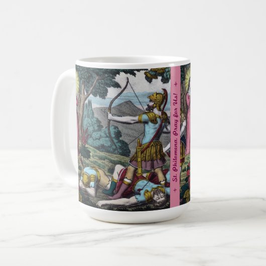Mug St Philomena prise avec des flèches (Devant gauche)