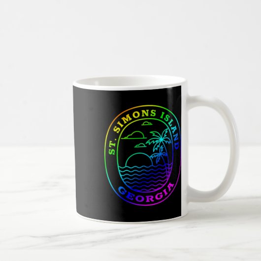 Mug St. Simons Island Georgia Rainbow Palm Tree Beach (Droite)