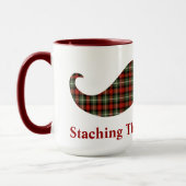 Mug Staching par la moustache de Noël de plaid de (Gauche)