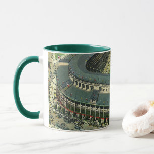 Mug Stade de baseball de sport vintage, vue aérienne