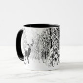 Mug Stade Deer Forêt d'hiver Faune Animal Nature Art (Devant gauche)