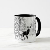 Mug Stade Deer Forêt d'hiver Faune Animal Nature Art (Devant droit)