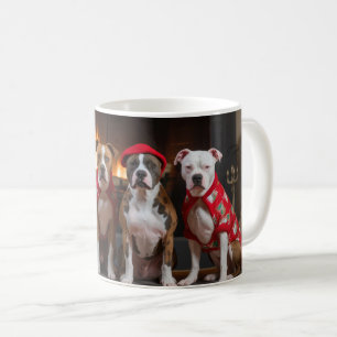 Mug Staffordshire américain près de la cheminée Noël