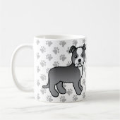 Mug Staffordshire Bull Terrier bleu et blanc (Gauche)